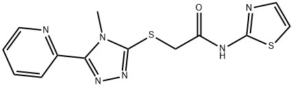 2-[(4-methyl-5-pyridin-2-yl-1,2,4-triazol-3-yl)sulfanyl]-N-(1,3-thiazol-2-yl)acetamide Struktur