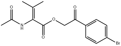 [2-(4-bromophenyl)-2-oxoethyl] 2-acetamido-3-methylbut-2-enoate Struktur