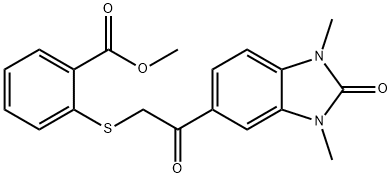 methyl 2-[2-(1,3-dimethyl-2-oxobenzimidazol-5-yl)-2-oxoethyl]sulfanylbenzoate Struktur