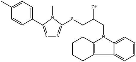 1-[[4-methyl-5-(4-methylphenyl)-1,2,4-triazol-3-yl]sulfanyl]-3-(1,2,3,4-tetrahydrocarbazol-9-yl)propan-2-ol Struktur