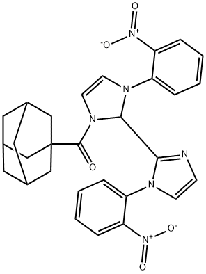 1-adamantyl-[3-(2-nitrophenyl)-2-[1-(2-nitrophenyl)imidazol-2-yl]-2H-imidazol-1-yl]methanone Struktur