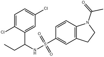 1-acetyl-N-[1-(2,5-dichlorophenyl)propyl]-2,3-dihydroindole-5-sulfonamide Struktur