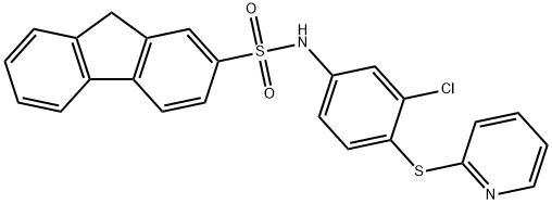 N-(3-chloro-4-pyridin-2-ylsulfanylphenyl)-9H-fluorene-2-sulfonamide Struktur