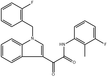 N-(3-fluoro-2-methylphenyl)-2-[1-[(2-fluorophenyl)methyl]indol-3-yl]-2-oxoacetamide Struktur