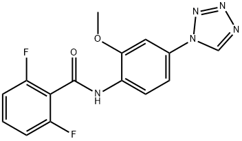 2,6-difluoro-N-[2-methoxy-4-(tetrazol-1-yl)phenyl]benzamide Struktur