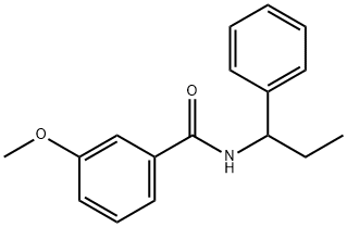 3-methoxy-N-(1-phenylpropyl)benzamide Struktur