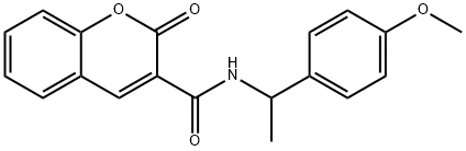 N-[1-(4-methoxyphenyl)ethyl]-2-oxochromene-3-carboxamide Struktur