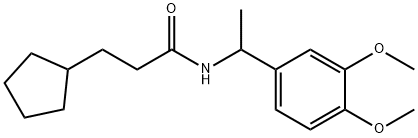 3-cyclopentyl-N-[1-(3,4-dimethoxyphenyl)ethyl]propanamide Struktur