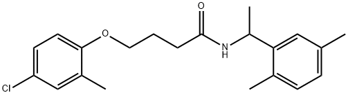 4-(4-chloro-2-methylphenoxy)-N-[1-(2,5-dimethylphenyl)ethyl]butanamide Struktur