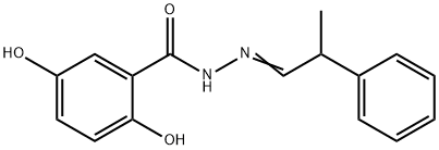 2,5-dihydroxy-N-[(E)-2-phenylpropylideneamino]benzamide Struktur