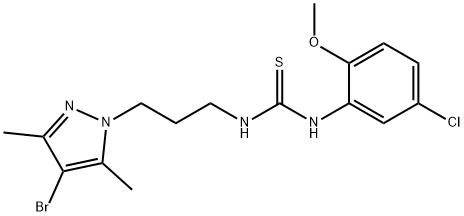 1-[3-(4-bromo-3,5-dimethylpyrazol-1-yl)propyl]-3-(5-chloro-2-methoxyphenyl)thiourea Struktur