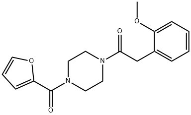 1-[4-(furan-2-carbonyl)piperazin-1-yl]-2-(2-methoxyphenyl)ethanone Struktur