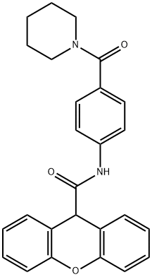 N-[4-(piperidine-1-carbonyl)phenyl]-9H-xanthene-9-carboxamide Struktur