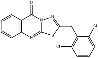 2-[(2,6-dichlorophenyl)methyl]-[1,3,4]thiadiazolo[2,3-b]quinazolin-5-one Struktur