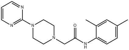 N-(2,4-dimethylphenyl)-2-(4-pyrimidin-2-ylpiperazin-1-yl)acetamide Struktur