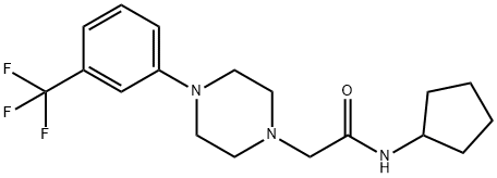 N-cyclopentyl-2-[4-[3-(trifluoromethyl)phenyl]piperazin-1-yl]acetamide Struktur