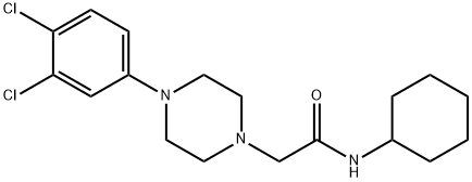 N-cyclohexyl-2-[4-(3,4-dichlorophenyl)piperazin-1-yl]acetamide Struktur