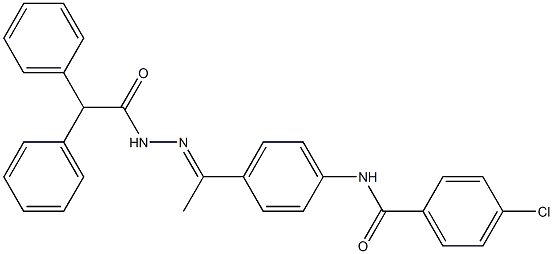 4-chloro-N-[4-[(E)-N-[(2,2-diphenylacetyl)amino]-C-methylcarbonimidoyl]phenyl]benzamide Struktur