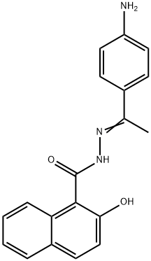 N-[(E)-1-(4-aminophenyl)ethylideneamino]-2-hydroxynaphthalene-1-carboxamide Struktur