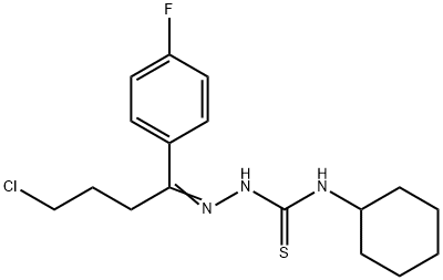 1-[(E)-[4-chloro-1-(4-fluorophenyl)butylidene]amino]-3-cyclohexylthiourea Struktur