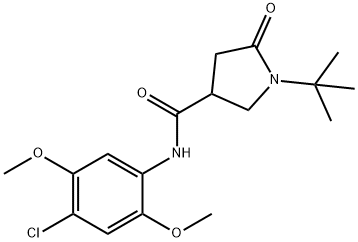 1-tert-butyl-N-(4-chloro-2,5-dimethoxyphenyl)-5-oxopyrrolidine-3-carboxamide Struktur