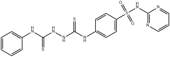 1-phenyl-3-[[4-(pyrimidin-2-ylsulfamoyl)phenyl]carbamothioylamino]thiourea Struktur