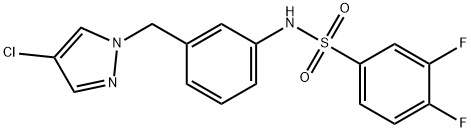 N-[3-[(4-chloropyrazol-1-yl)methyl]phenyl]-3,4-difluorobenzenesulfonamide Struktur