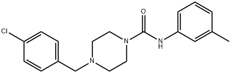 4-[(4-chlorophenyl)methyl]-N-(3-methylphenyl)piperazine-1-carboxamide Struktur