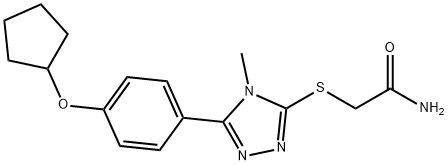 2-[[5-(4-cyclopentyloxyphenyl)-4-methyl-1,2,4-triazol-3-yl]sulfanyl]acetamide Struktur