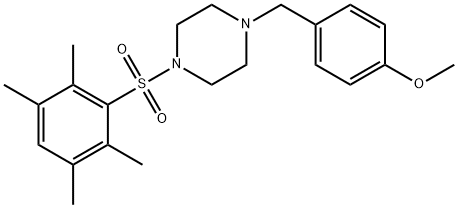 1-[(4-methoxyphenyl)methyl]-4-(2,3,5,6-tetramethylphenyl)sulfonylpiperazine Struktur