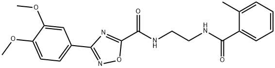 3-(3,4-dimethoxyphenyl)-N-[2-[(2-methylbenzoyl)amino]ethyl]-1,2,4-oxadiazole-5-carboxamide Struktur