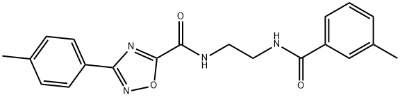 N-[2-[(3-methylbenzoyl)amino]ethyl]-3-(4-methylphenyl)-1,2,4-oxadiazole-5-carboxamide Struktur