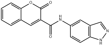 N-(1H-indazol-5-yl)-2-oxochromene-3-carboxamide Struktur