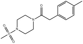 2-(4-methylphenyl)-1-(4-methylsulfonylpiperazin-1-yl)ethanone Struktur