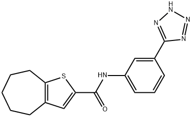 N-[3-(2H-tetrazol-5-yl)phenyl]-5,6,7,8-tetrahydro-4H-cyclohepta[b]thiophene-2-carboxamide Struktur