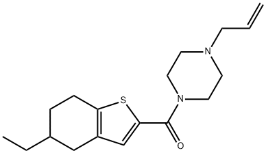 (5-ethyl-4,5,6,7-tetrahydro-1-benzothiophen-2-yl)-(4-prop-2-enylpiperazin-1-yl)methanone Struktur