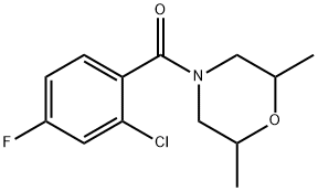 (2-chloro-4-fluorophenyl)-(2,6-dimethylmorpholin-4-yl)methanone Struktur