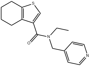 N-ethyl-N-(pyridin-4-ylmethyl)-4,5,6,7-tetrahydro-1-benzothiophene-3-carboxamide Struktur