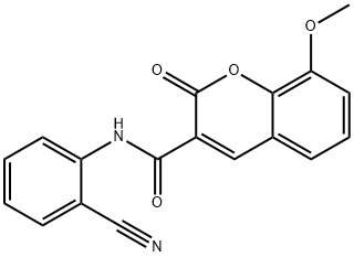 N-(2-cyanophenyl)-8-methoxy-2-oxochromene-3-carboxamide Struktur