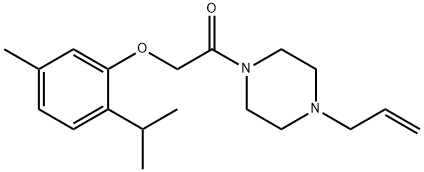 2-(5-methyl-2-propan-2-ylphenoxy)-1-(4-prop-2-enylpiperazin-1-yl)ethanone Struktur