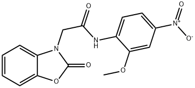 N-(2-methoxy-4-nitrophenyl)-2-(2-oxo-1,3-benzoxazol-3-yl)acetamide Struktur