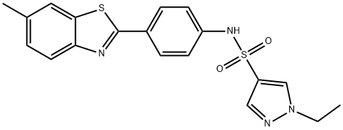 1-ethyl-N-[4-(6-methyl-1,3-benzothiazol-2-yl)phenyl]pyrazole-4-sulfonamide Struktur