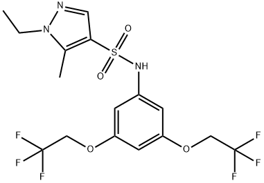 N-[3,5-bis(2,2,2-trifluoroethoxy)phenyl]-1-ethyl-5-methylpyrazole-4-sulfonamide Struktur