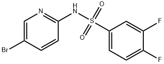 N-(5-bromopyridin-2-yl)-3,4-difluorobenzenesulfonamide Struktur