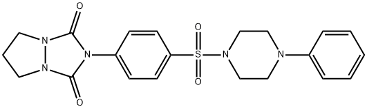 2-[4-(4-phenylpiperazin-1-yl)sulfonylphenyl]-6,7-dihydro-5H-pyrazolo[1,2-a][1,2,4]triazole-1,3-dione Struktur