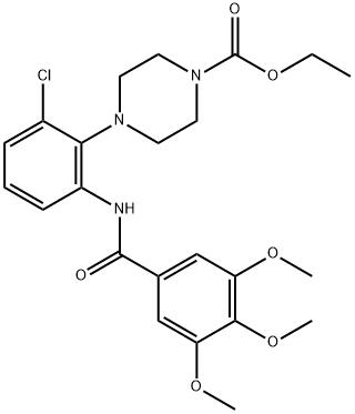 ethyl 4-[2-chloro-6-[(3,4,5-trimethoxybenzoyl)amino]phenyl]piperazine-1-carboxylate Struktur