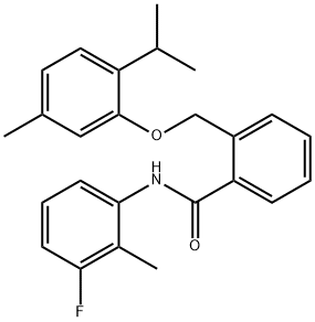 N-(3-fluoro-2-methylphenyl)-2-[(5-methyl-2-propan-2-ylphenoxy)methyl]benzamide Struktur