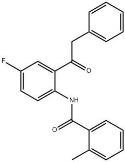 N-[4-fluoro-2-(2-phenylacetyl)phenyl]-2-methylbenzamide Struktur