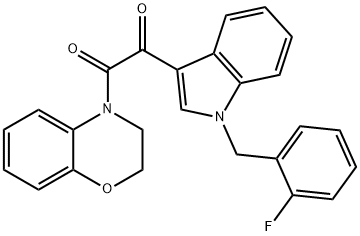 1-(2,3-dihydro-1,4-benzoxazin-4-yl)-2-[1-[(2-fluorophenyl)methyl]indol-3-yl]ethane-1,2-dione Struktur