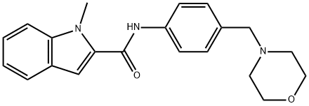 1-methyl-N-[4-(morpholin-4-ylmethyl)phenyl]indole-2-carboxamide Struktur